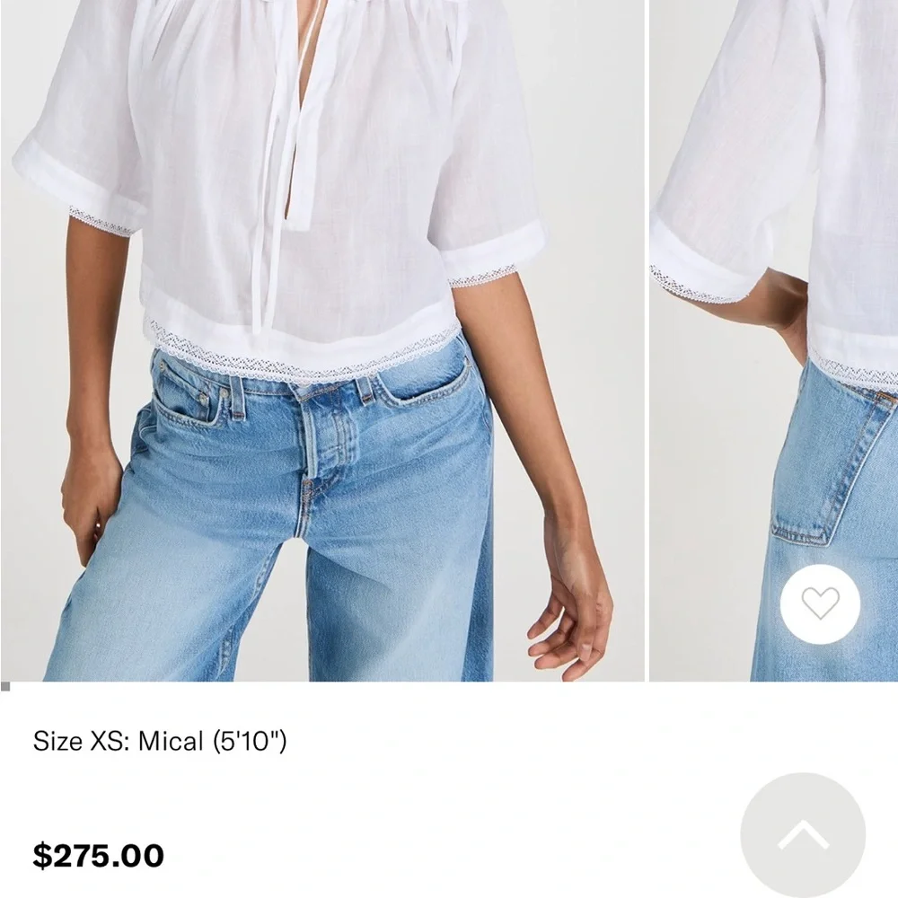 rag & bone New York Sheer Ramie Tie Front Top Size S - Picture 3 of 12